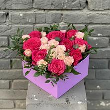 Цветочная композиция из Розы в коробке в Февральск