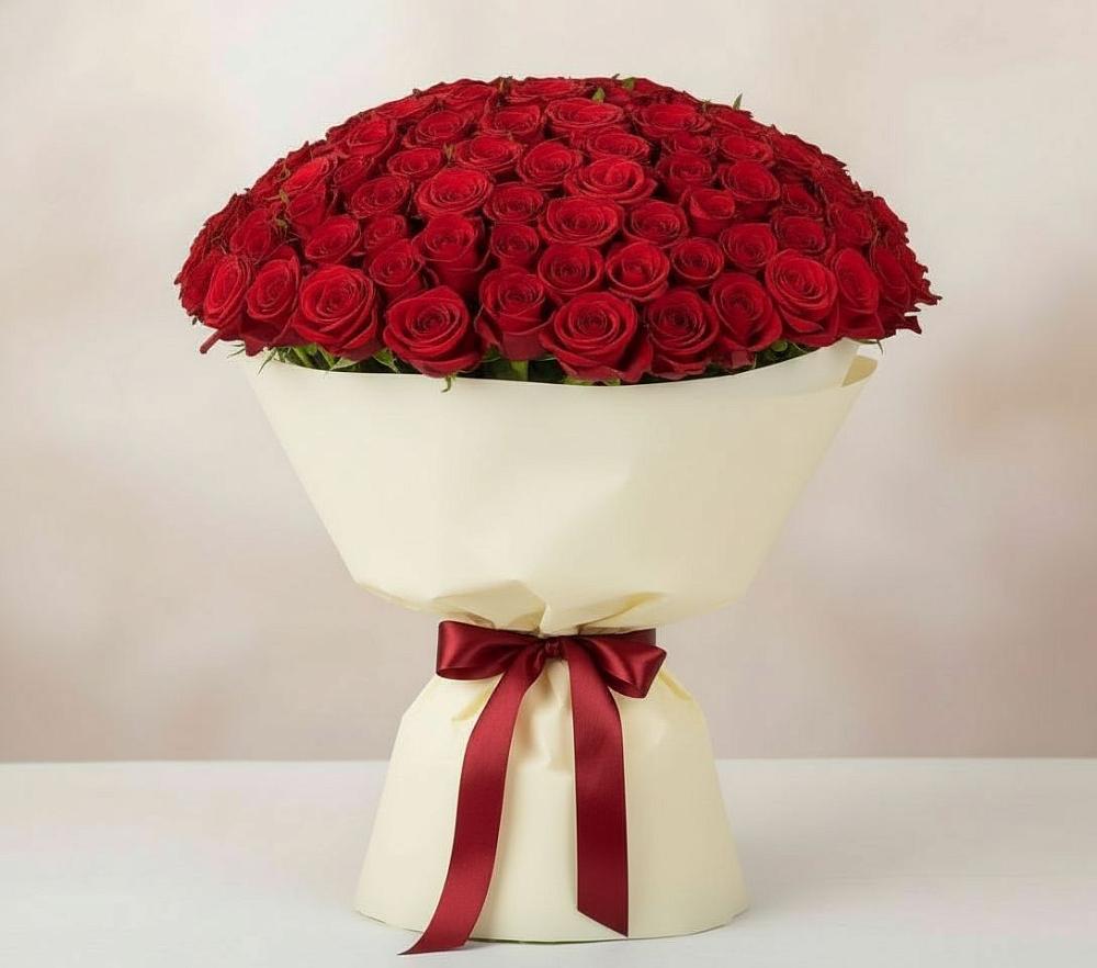 Букет 101 Красная роза Милано в Февральск