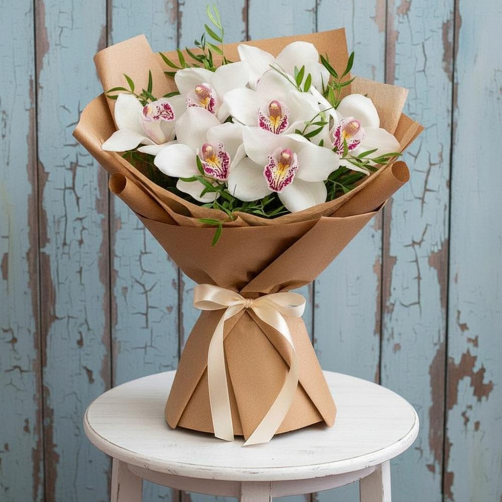 Букет цветов из: Орхидеи и Розы в Февральск