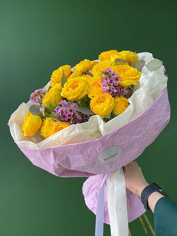 Букет Кустовые желтые розы в Февральск