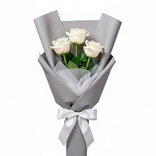 Букет 3 белые розы #REPLACE_PRED# Февральск