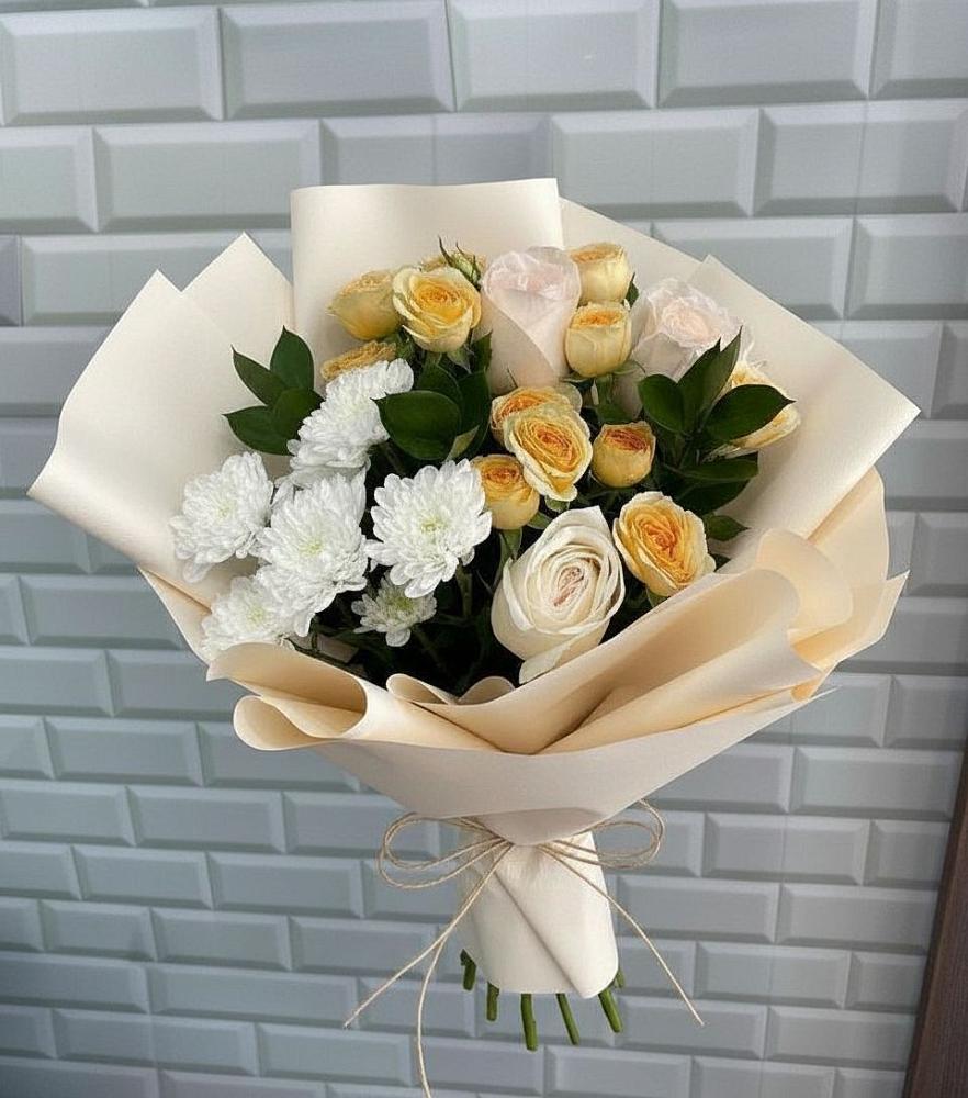 Букет цветов из: Розы и Хризантемы в Февральск