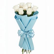 Букет 7 белых роз Проуд в Февральск