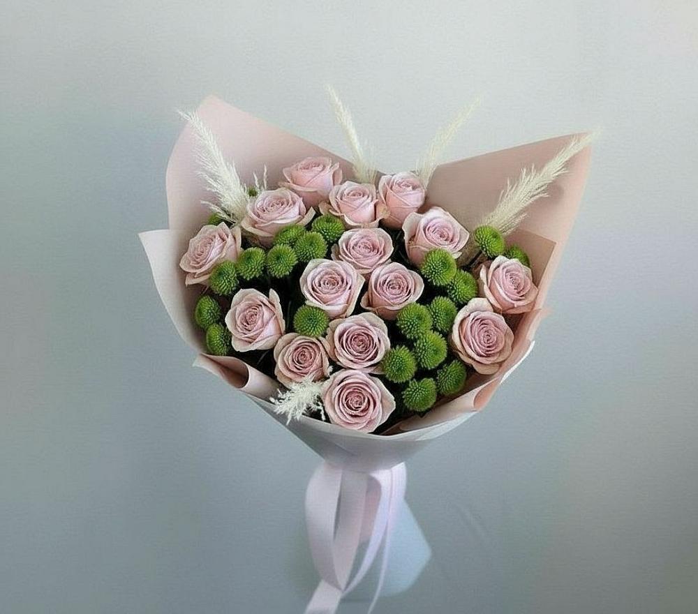 Букет цветов из: Розы и Хризантемы в Февральск