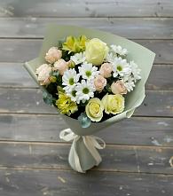 Букет цветов из:  Альстромерии, Розы и Хризантемы в Февральск