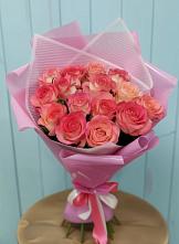 Букет 15 Розовых роз Равель #REPLACE_PRED# Февральск